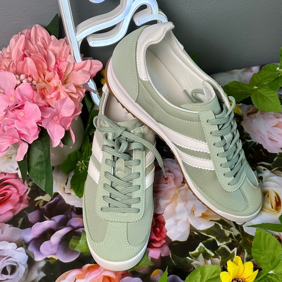 Madden Girl Sage Green Sneakers with White Accents - Picture 4 of 10